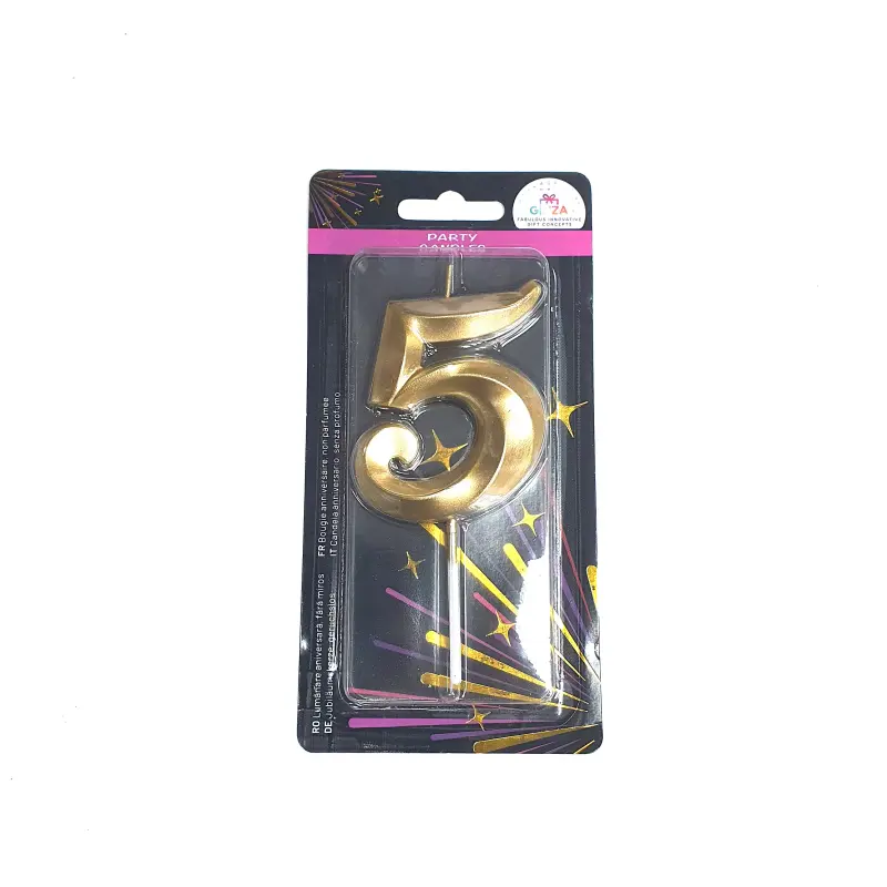 5, lumanare cifra aurie